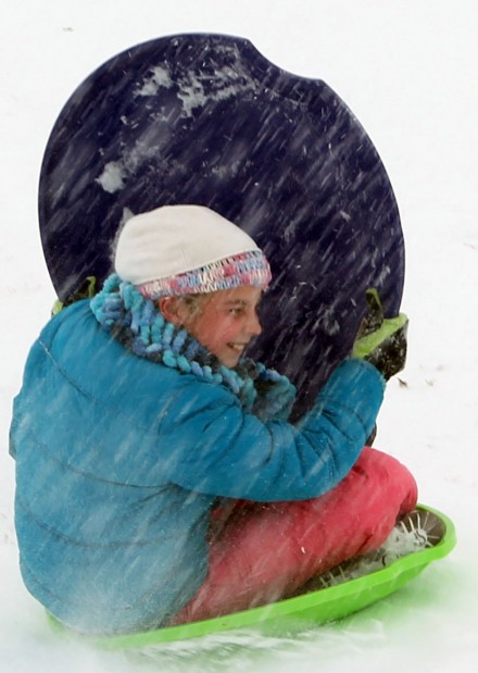 Sledding at Art Hill- Feb. 2013